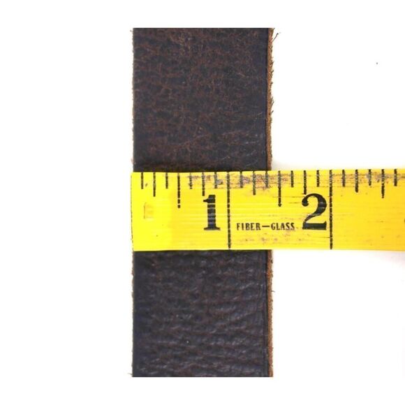 PEBBLED BROWN GENUINE LEATHER 1 3/8"Wd CASUAL DRESS MEN'S BELT Sz 32 (B71 - Picture 9 of 11